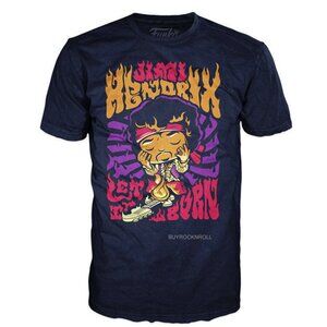 Jimi Hendrix Collectible 2017 Funko Pop! Rocks Monterey Fire Figure T-Shirt - M